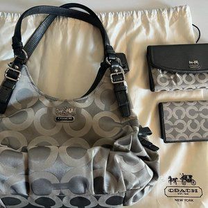 Coach Monogram Handbag w/Wallet & Checkbook Holder
